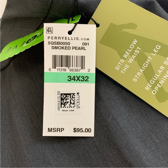 Perry Ellis Men's Grey Modern Fit Slacks Size 34x32 - Picture 6 of 6